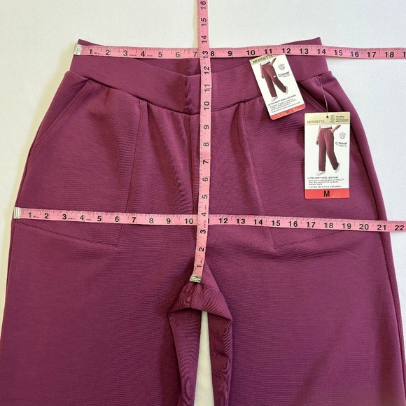 Mondetta Ladies' Wide Leg Pants, Pull-On, Pink/Raspberry Coulis, Medium NWT - Picture 6 of 14